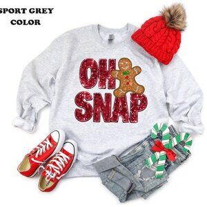 Oh Snap Gingerbread Sweatshirt Funny Christmas Cookie Holiday Party Sweater 79